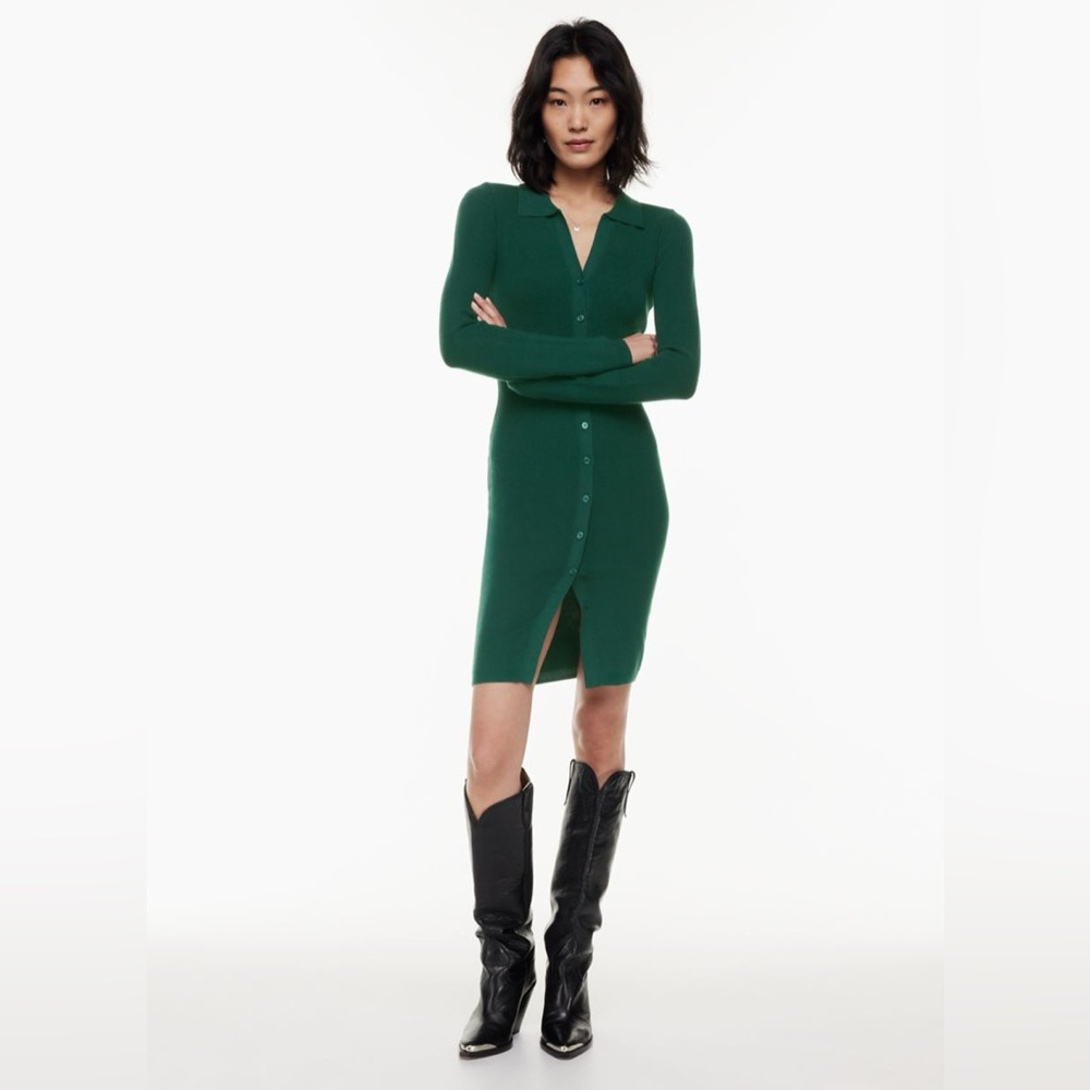 Aritzia Wilfred Cove Button Up Sweater Dress